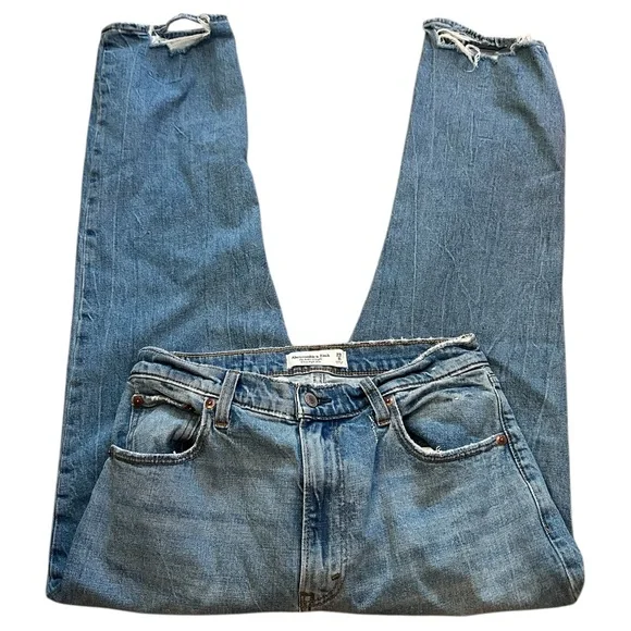ABERCROMBIE & FITCH The Ankle Straight Ultra High Rise Jeans Distressed Size 8 - Picture 6 of 11
